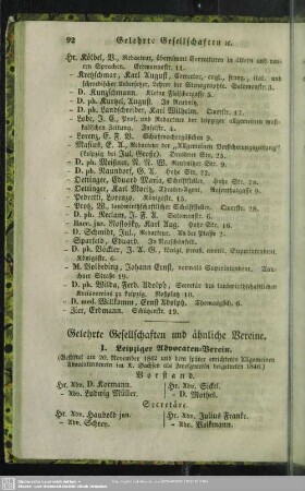 Gelehrte Gesellschaften und ähnliche Vereine