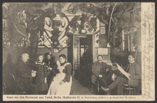 Ansichtskarte „Gruss aus dem Restaurant zum Teufel“, Skalitzer Straße 11