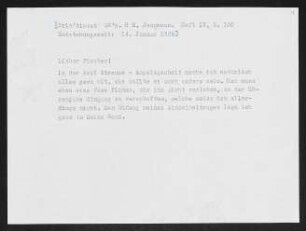 Brief von Gerhart Hauptmann an Samuel Fischer