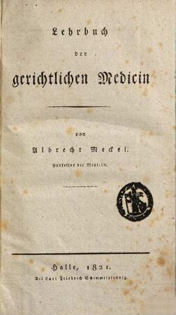 Lehrbuch der gerichtlichen Medicin