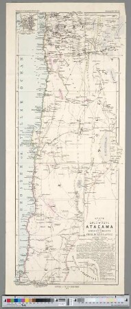 Karte der Salzwüste Atacama und des Grenzgebiets zwischen Chile, Bolivia & Peru
