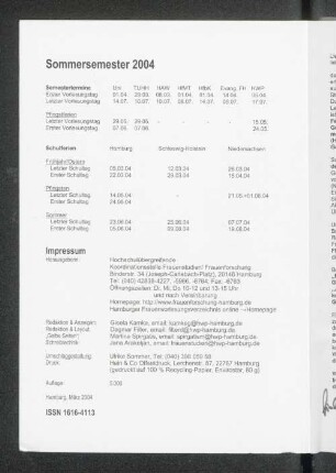 Sommersemester 2004