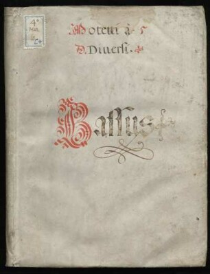 Geistliche Vokalmusik. Bassus : 16. Jh.