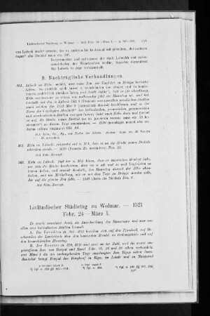Livländischer Städtetag zu Wolmar. - 1521 Febr. 24-März 1.