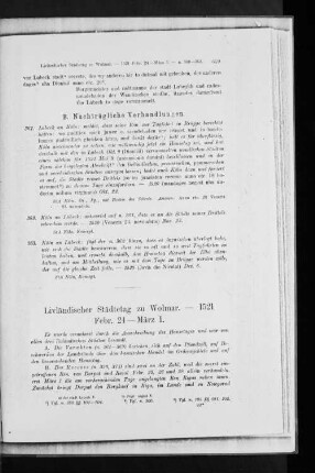 Livländischer Städtetag zu Wolmar. - 1521 Febr. 24-März 1.