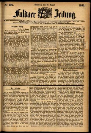 Ausgabe vom Mittwoch, den 29. August 1883.