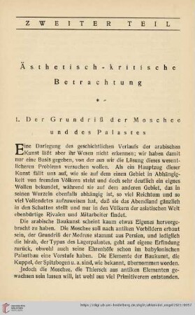 Zweiter Teil Ästhetisch-kritische Betrachtung