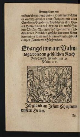 Evangelium am Palmtage/ von dem geistlichen Reich Jesu Christi ...