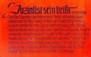 Postkarte mit Zitat von August Bebel