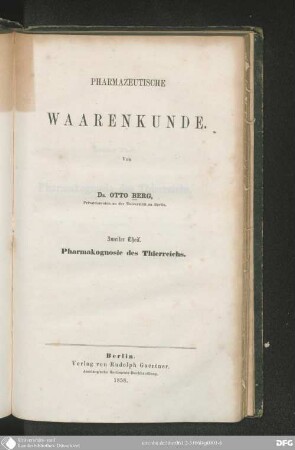 2: Pharmakognosie des Thierreichs