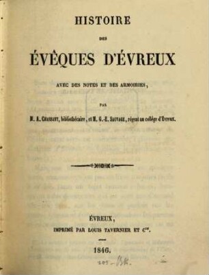 Histoire des évêques d'Evreux