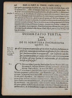 Dissertatio Tertia.