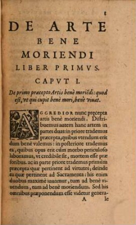 De Arte Bene Moriendi : Libri Dvo ; Ad Illustriss. & Reuerendiss. D. Franciscvm S.R.E. Card. Sfortiam Episcopum Albanensem
