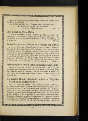Aufbringung zweier Bannwaredampfer nahe der englischen Küste.