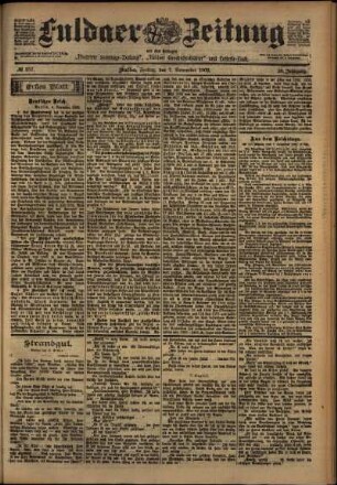 Erste Ausgabe vom Freitag, den 07. November 1902.