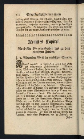 310-351, Neuntes Capitel. Nordische Begebenheiten bis zu dem olivischen Frieden.