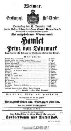 Hamlet Prinz von Dänemark