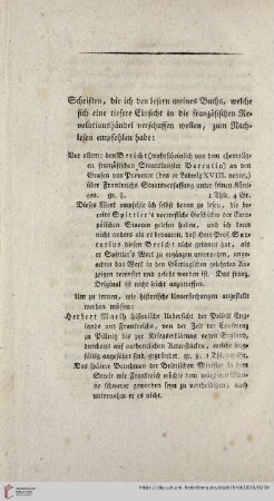 Schriften, die ich den Lesern meines Buchs [...] zum Nachlesen empfohlen habe