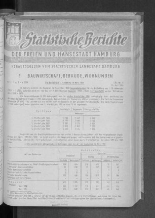 Die Bautätigkeit in Hamburg im März 1959 : Lfd. Nr. 8
