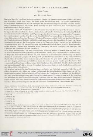 Albrecht Dürer und die Reformation. Offene Fragen