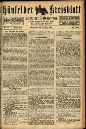 Zweite Ausgabe vom Donnerstag, den 27. März 1924.