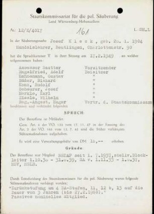 Kleck, Josef
