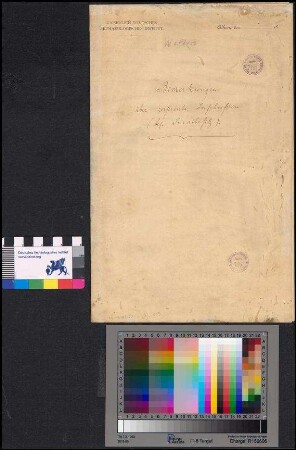 Notizbuch 3. Bemerkungen über zerstreute Inschriften
