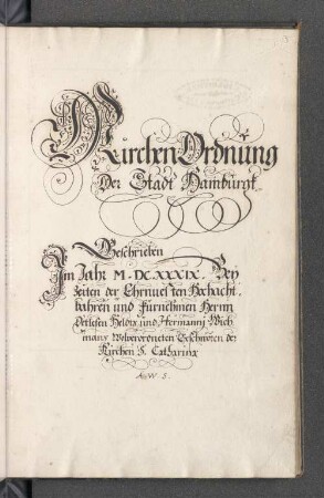 [Kirchenordnung der Stadt Hamburg, 1639.]