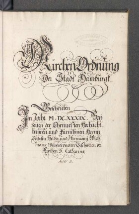 [Kirchenordnung der Stadt Hamburg, 1639.]