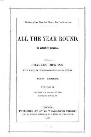 All the year round : a weekly journal. 2. 1869 = Juni - Nov.