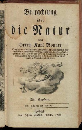 Betrachtung über die Natur : Mit Kupfern