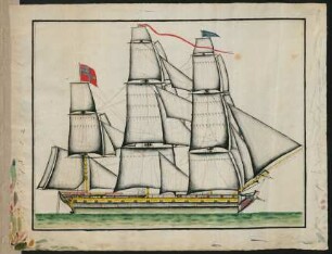 f. 16r: Englisches Kriegsschiff