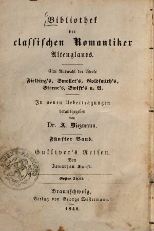 Gulliver's Reisen : In zwei Theilen, 1
