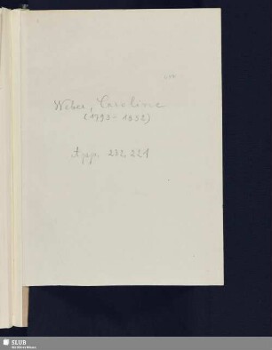 Nr. 221. Weber, Caroline von