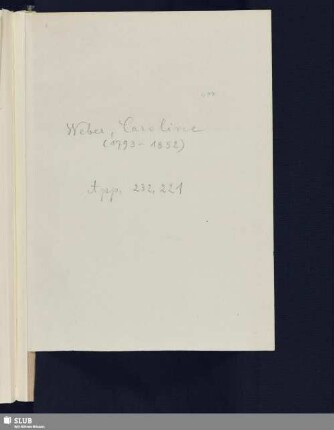 Nr. 221. Weber, Caroline von