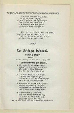 Der Göttinger Hainbund