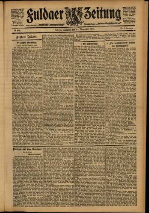 Erste Ausgabe vom Samstag, den 14. Dezember 1907.