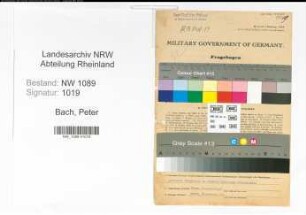 Entnazifizierung Peter Bach , geb. 12.04.1891 (Polizist)
