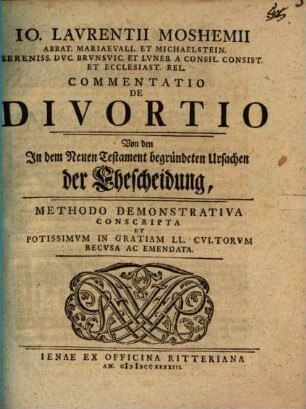 Commentatio de divortio