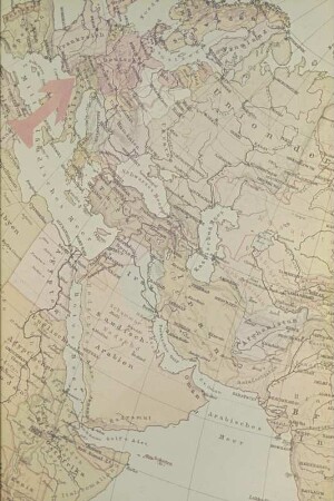 Kartenmaterial für Diavorträge. Reproduktion aus einem Atlas. Europa und Vorderasien