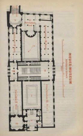 Grundriss. Neues Museum. Mittlerer Stock
