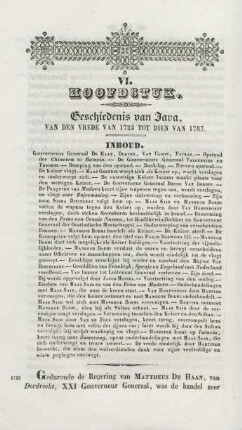 VI. Hoofdstuk. Geschiedenis van Java, van den vrede van 1723 tot dien van 1757