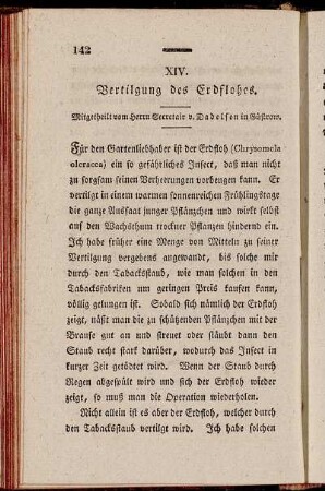 XIV. Vertilgung des Erdflohes
