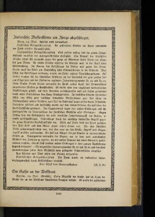 Italienische Massenstürme am Isonzo abgeschlagen.