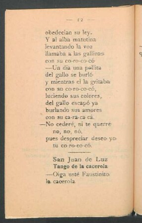 San Juan de Luz : Tango de la cacerola