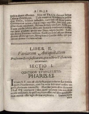 Sectio I. Ex Quatuor Evangelistis.