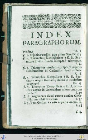 Index Paragraphorum