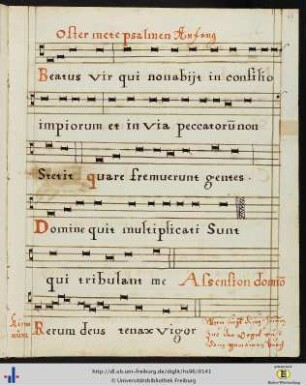 [69r - 70v] Intonationen der Psalmen.