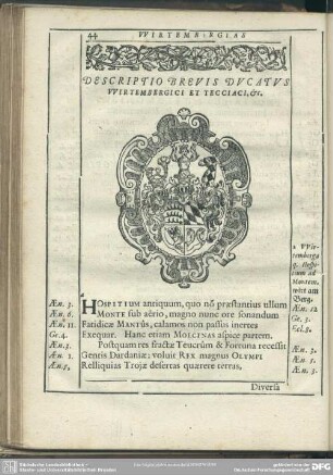 Descriptio Brevis Ducatus Wirtembergici Et Tecciaci, [et]c