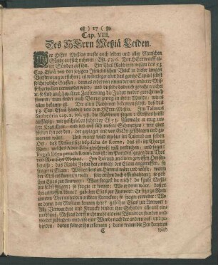 Cap. VIII. Des HErrn Meßiä Leiden